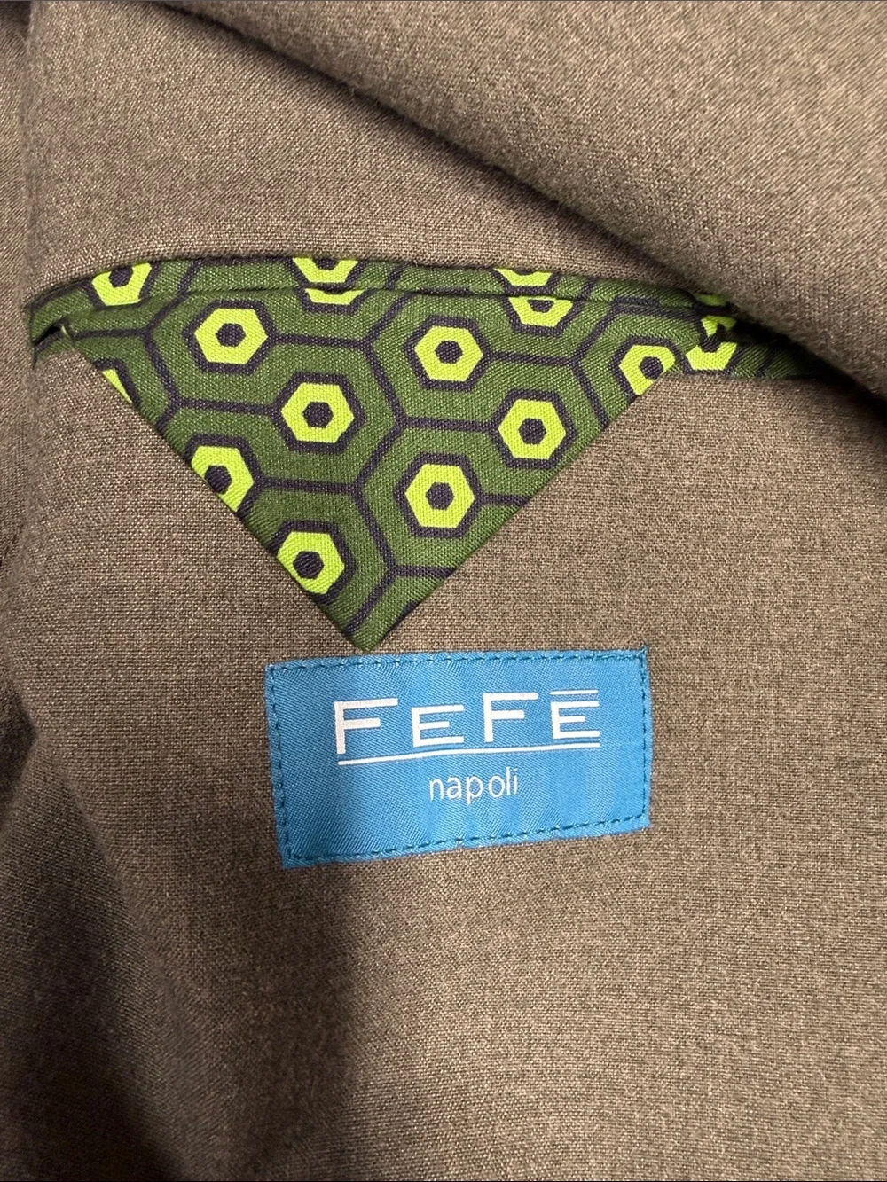 FeFe Napoli Men's Olive Sport Coat with Notch Lapel